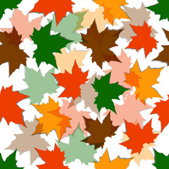 Autumn seamless background of maple leaves, pattern