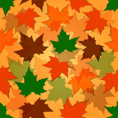 Autumn seamless background of maple leaves, pattern