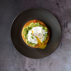Bagel with Avocado and Poached Egg