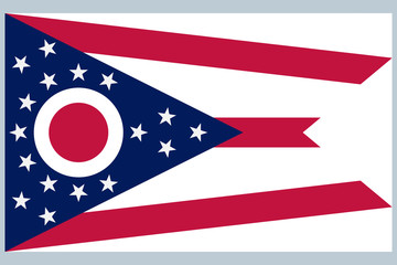 Flag of United States of America State Ohio Vector illustration