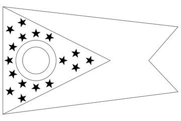 Flag of United States of America State Ohio Vector illustration