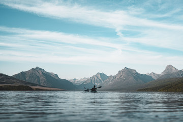 Kayaking on lake McDonald in Glacier National Park