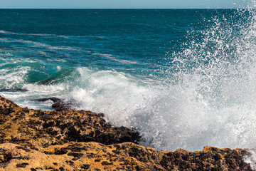 Waves of the sea, beach in Cascais, Portugal