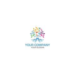 Tree Roots Life Logo Design vector