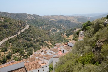 Fototapeta na wymiar Mountain white village, Casares, Andalusia, Spain