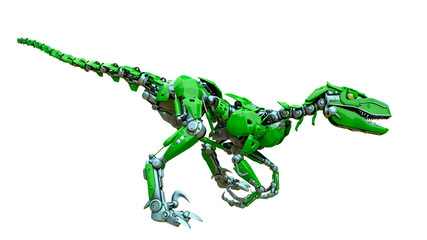 Fototapeta premium velociraptor robot ready to attack