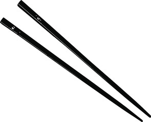 Ornate Black Chopsticks on White