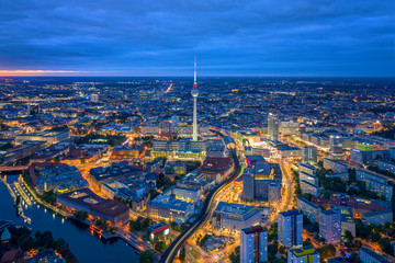 Berlin skyline in the night. Germany - obrazy, fototapety, plakaty