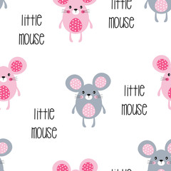 seamless pattern with little mouse
