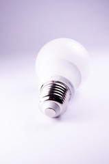 Close up macro high key photo or photography of a LED light bulb