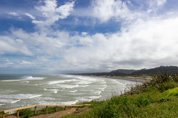 view of Muriwai beach, north island, new zealand