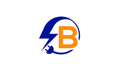 Electrical sign with the letter B,  Electricity Logo, electric logo and icon Vector design Template.Lightning Icon in Vector. Lightning Logo, Power Energy Logo Design Element, 