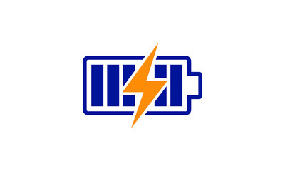 Battery Power Illustration Highlighting Energy Charging and Sustainability Technology with Bold Graphic Design on White