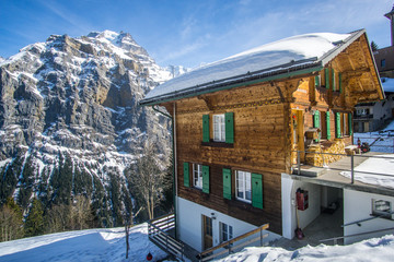 Walking around (Mürren) village In Switzerland ,this little village located up in the Swiss Alps in the Jungfrau ridge at 1400 meters high. this place offers a spectacular view of the mountains. 