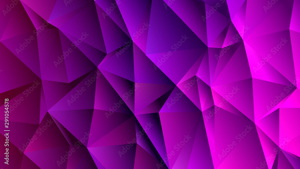 Wall mural Rich Purple Triangle Low Poly Backdrop Design