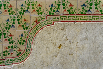 Azulejo, old traditional painted tiles in Portugal