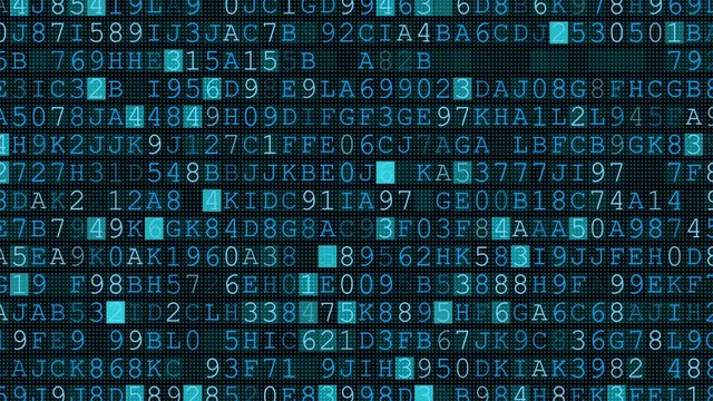 Flat internal computer number, digital machine code binary symbols background