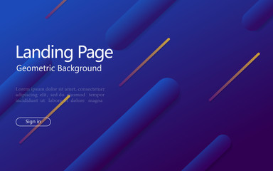 Abstract geometric background with gradient shape, line for website landing page. Design pattern with abstract dynamic shape and motion 3d effect. Digital vector background.