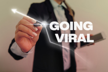Text sign showing Going Viral. Business photo text image video or link that spreads rapidly through population