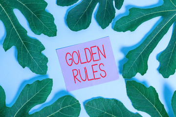 Handwriting text Golden Rules. Conceptual photo Basic principle that should be followed Important Principle