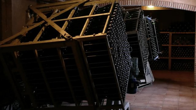 Giropalets in the cellar of a cellar of cava.
