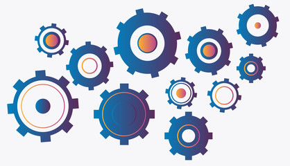 Engrenage fond de différentes couleurs