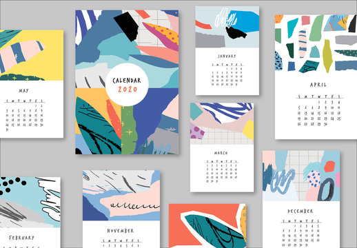 Calendar Layout with Graphic Elements