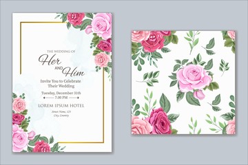 Beautiful Wedding Invitation Card Design Vector