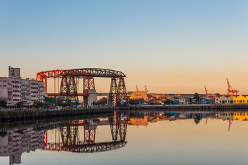 La plata river in La Boca port. Buenos Aires, Argentina