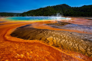 Grand Prismatic Spring in Yellowstone National Park, Wyoming, USA