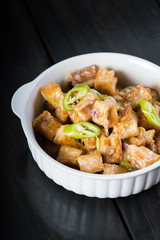 tofu sisig, a well known dish for vegetarians in the Philippines