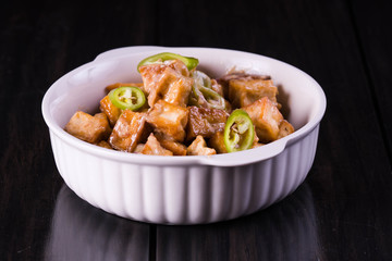 tofu sisig, a well known dish for vegetarians in the Philippines
