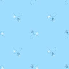 Illustrated seamless delicate background with flowers