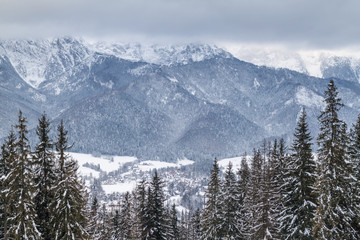 Winter view from Gubalowka hill, Poland