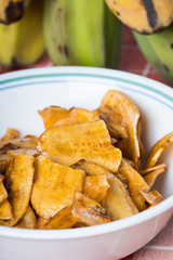 thinly sliced sugar coated banana chips