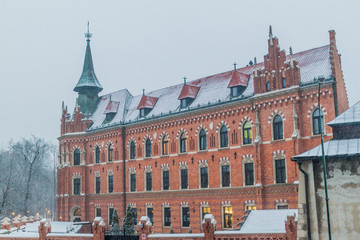 Fototapeta premium Winter view of Wawel castle in Krakow, Poland