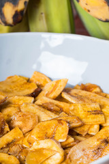 thinly sliced sugar coated banana chips