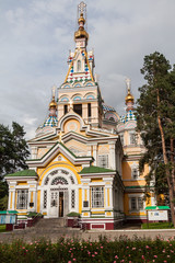 Ascension Cathedral ( Zenkov Cathedral), Russian Orthodox cathedral located in Panfilov Park in Almaty, Kazakhstan