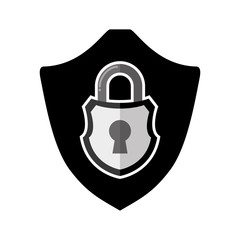 shield with safe secure padlock vector illustration