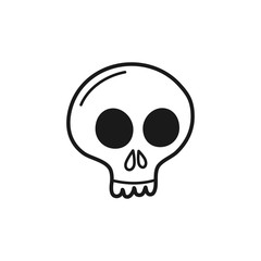 Hand drawn Skull isolated on a white. Sketch. Vector illustration.