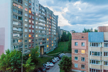 Concrete apartment buildings in Minsk, Belarus
