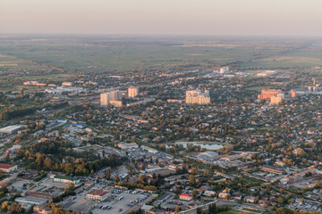 Naklejka premium Aerial view of Boryspil town, Ukraine