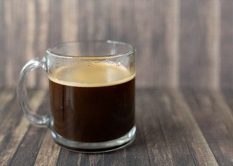 Hot Coffee in a clear mug