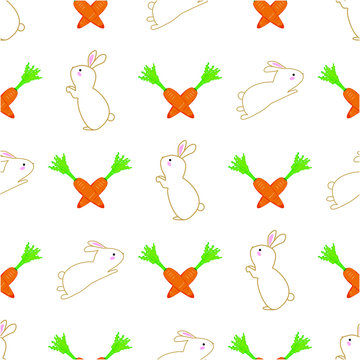 ウサギとニンジンのパターン