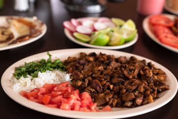  tacos al pastor mexican tacos with marinated meat and red sauce