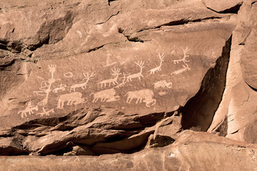 Native American petroglyph in Montezuma Canyon, Utah