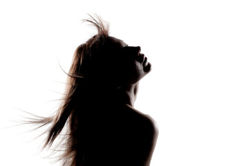 silhouette girl portrait