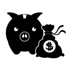 piggy savings isolated icons vector illustration