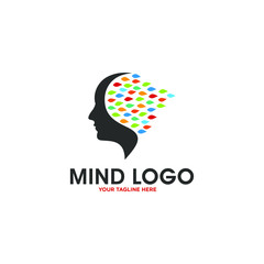 Fototapeta na wymiar Human Mind Logo Vector Template