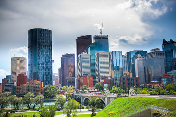 Fototapeta na wymiar Calgary city skyline, Alberta, Canada